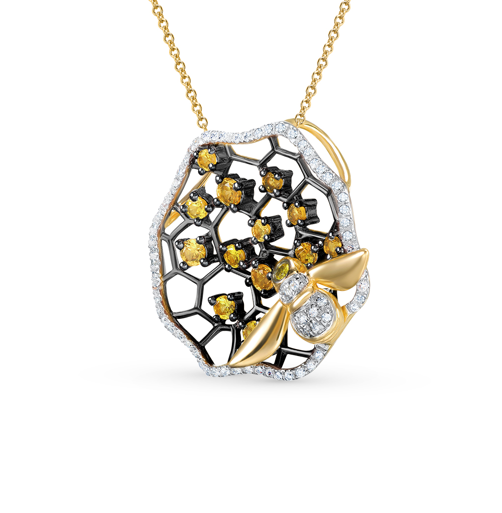 Фото «Золотая подвеска с цитринами и бриллиантами»
