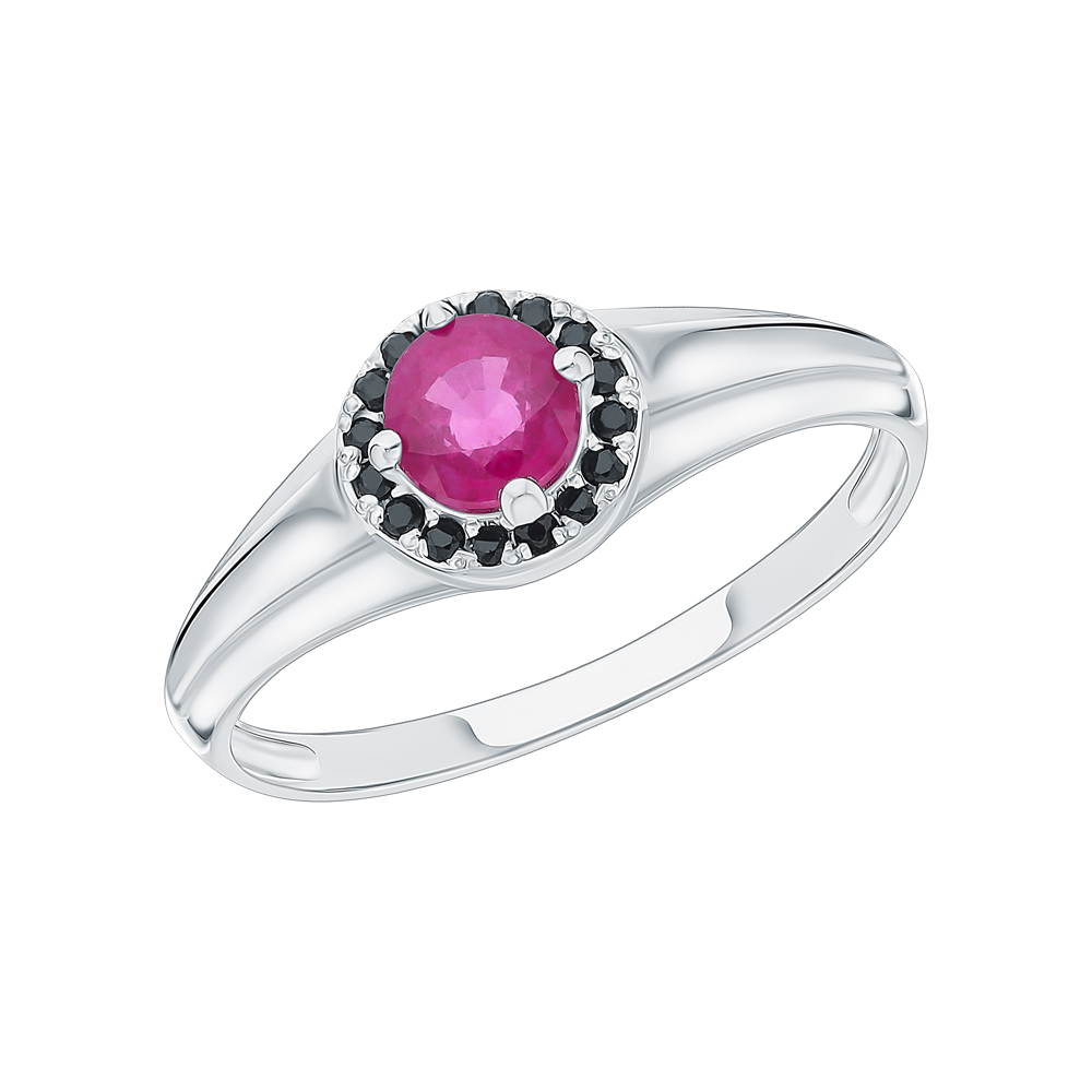 Фото «Серебряное кольцо со шпинелью и рубинами»
