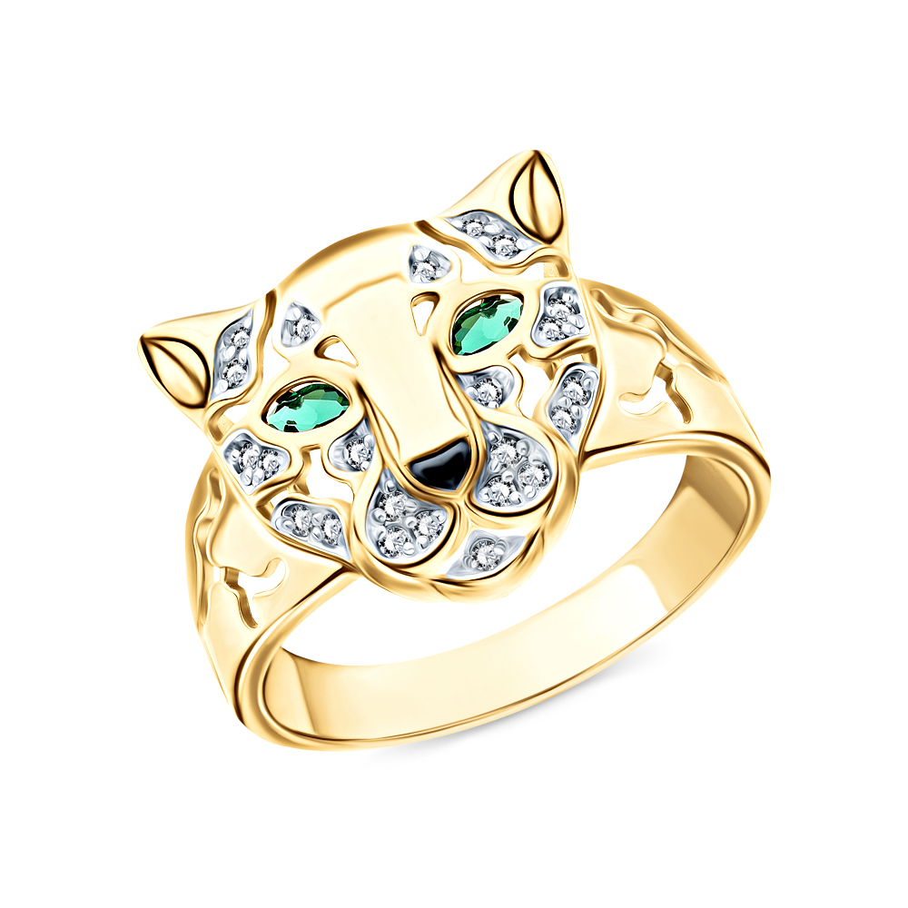 Золотое кольцо с фианитами и ситаллами в Самаре