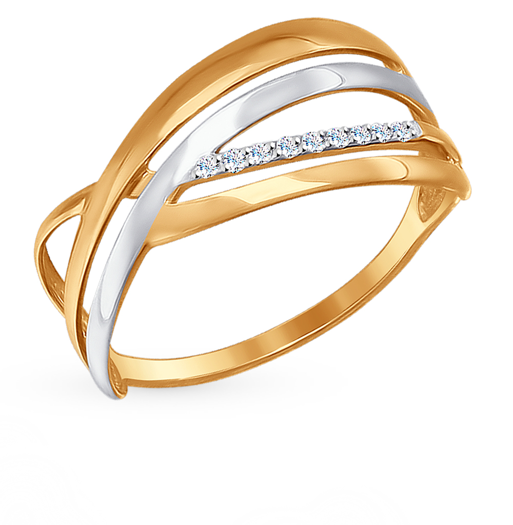 Фото «Золотое кольцо с фианитами SOKOLOV 017215*»