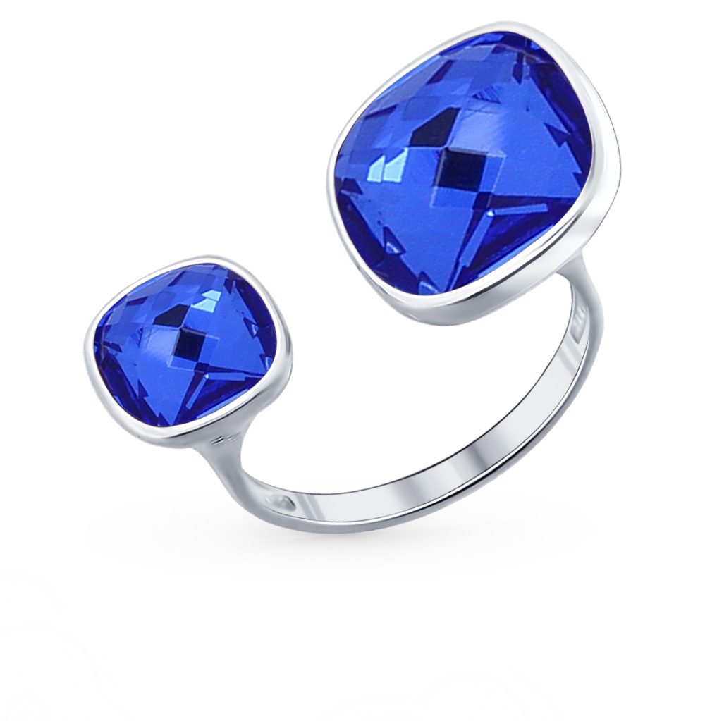 Фото «Серебряное кольцо с кристаллами и кристаллами  Swarovski»
