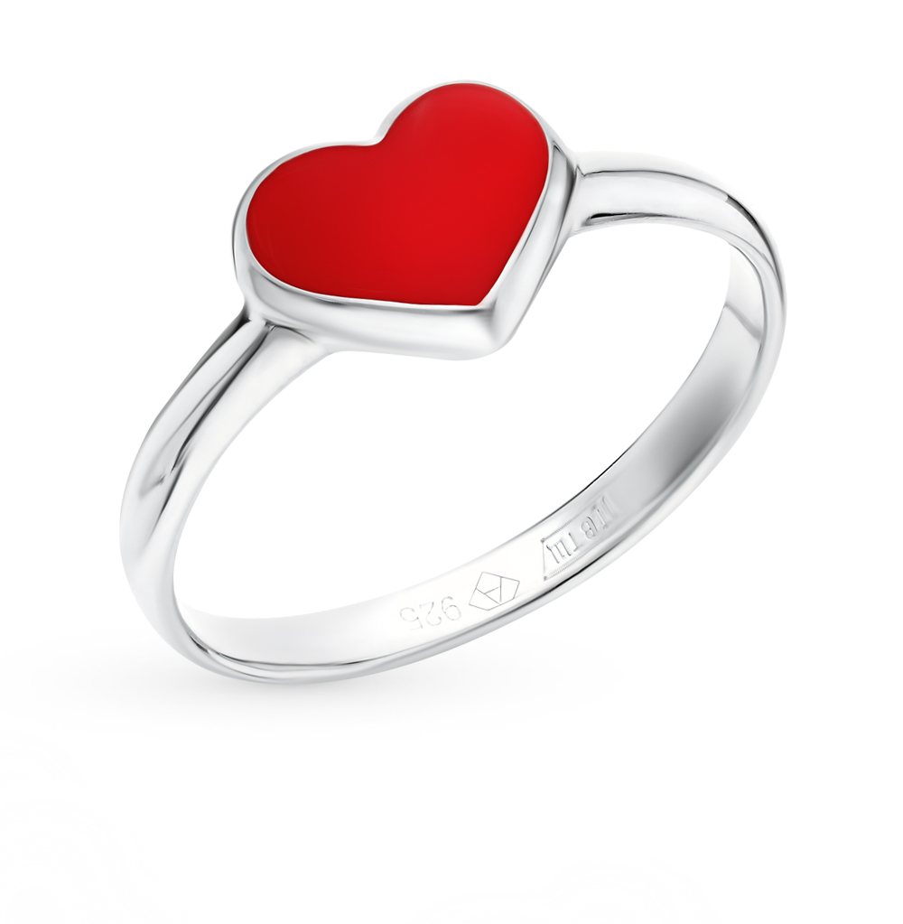 Кольцо с камнем в виде сердца