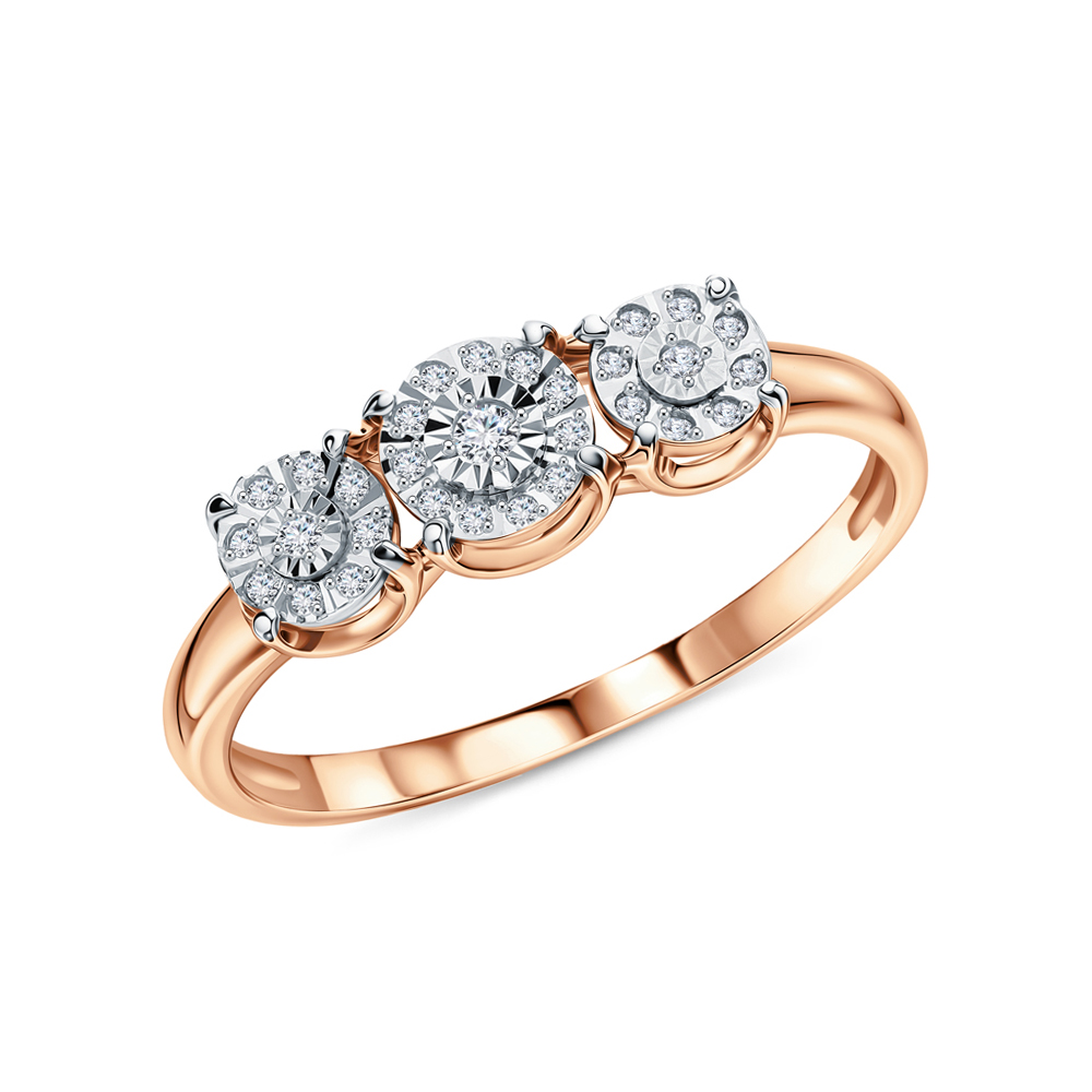 Золотое кольцо с бриллиантами природными в Санкт-Петербурге