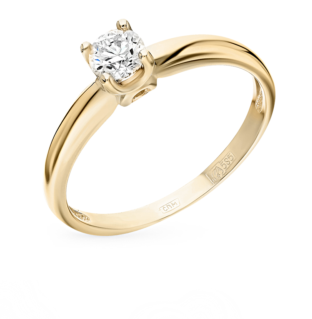 Бриллиантовое кольцо с одним камнем