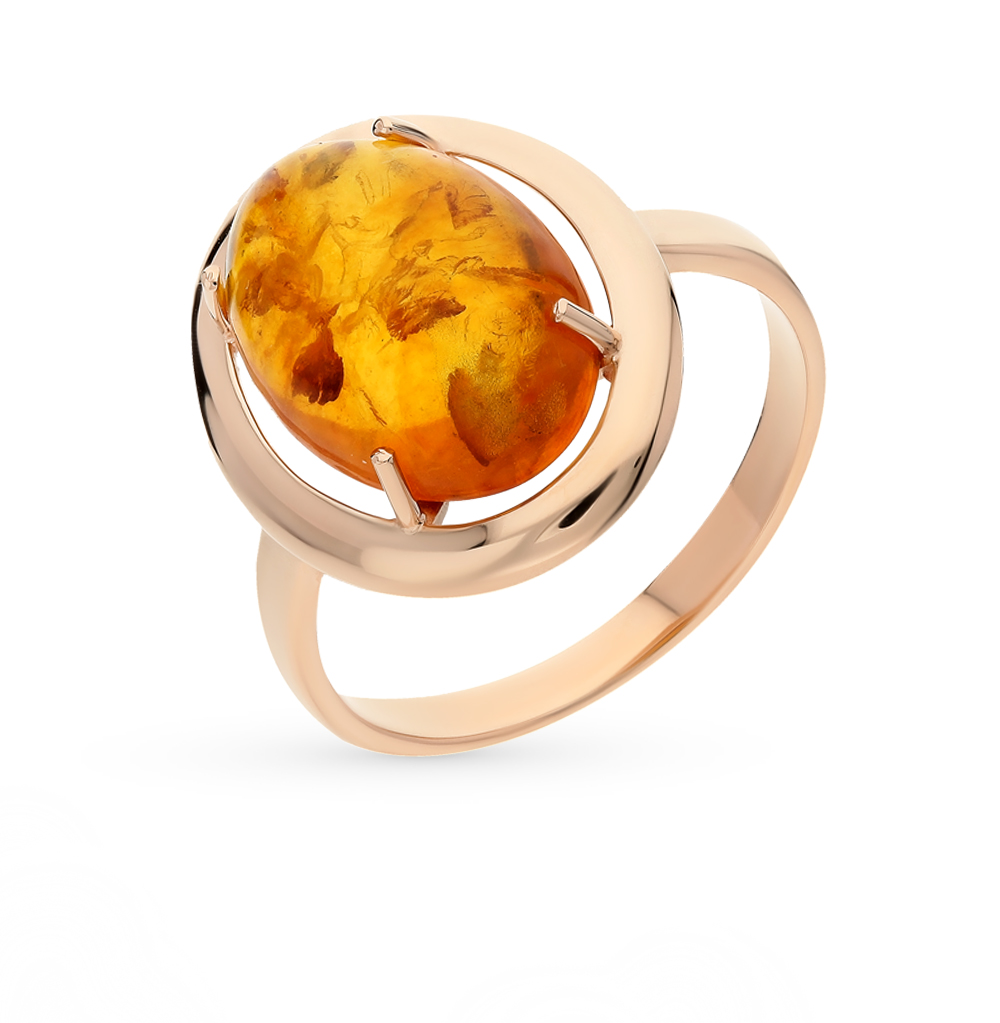 Золотое кольцо с янтарем в Самаре