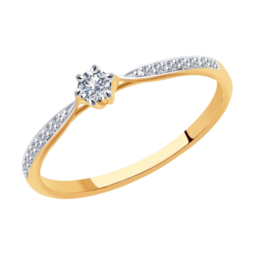 Фото «Золотое кольцо с бриллиантами SOKOLOV 1011921»