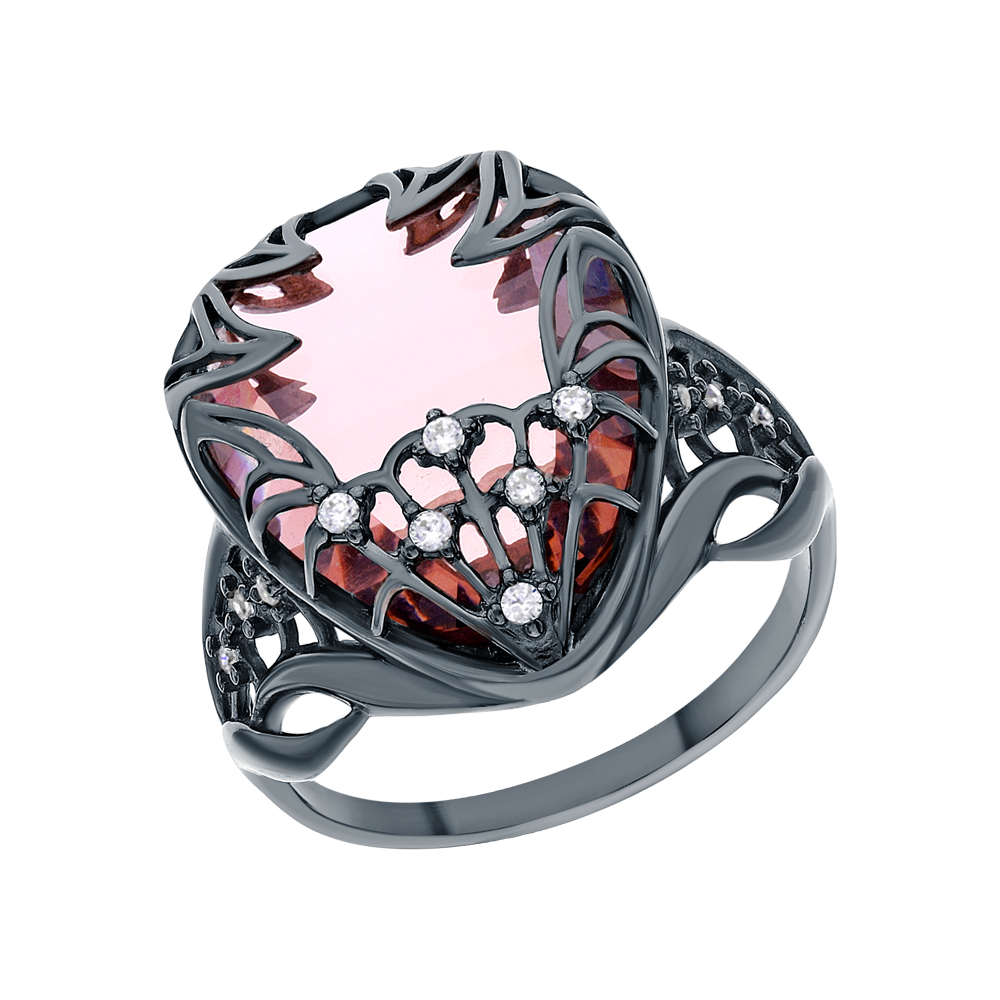 Серебряное кольцо с фианитами и морганитами в Краснодаре