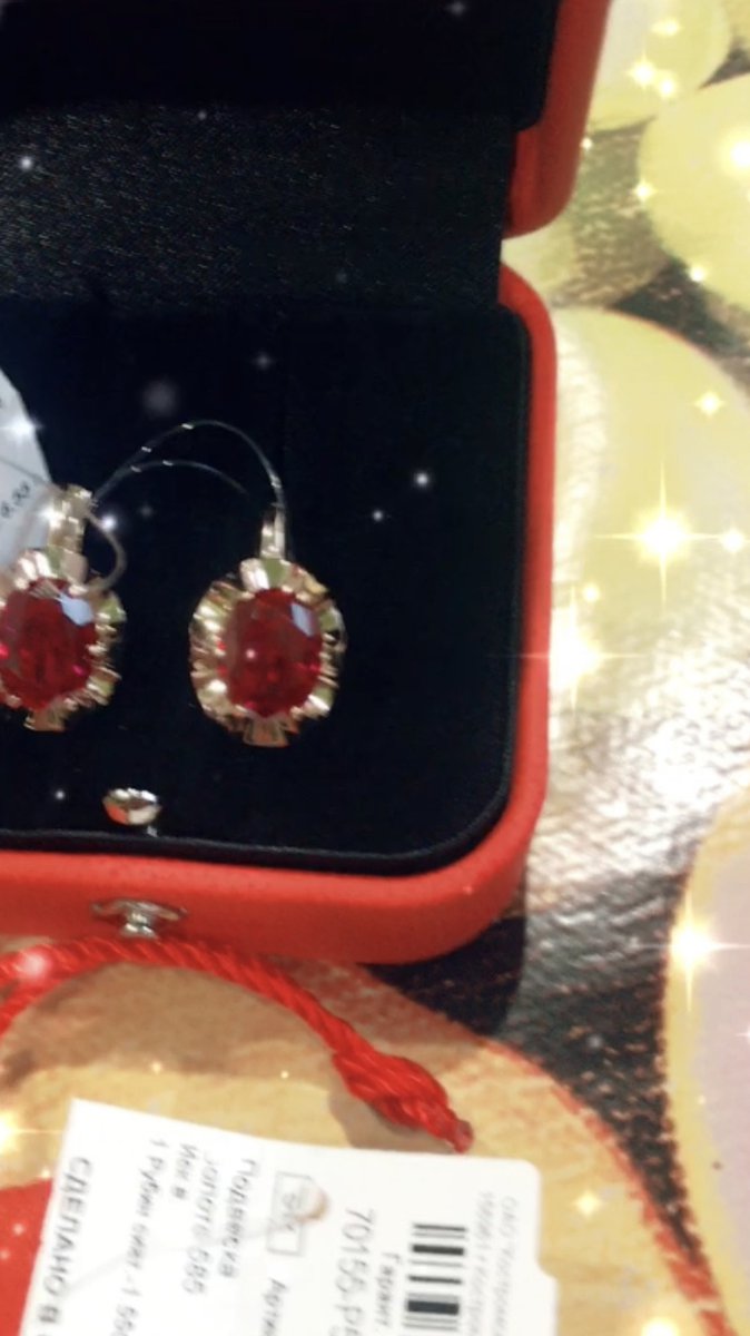 Золотые серьги с рубинами SERGEY GRIBNYAKOV: розовое золото 585 пробы ...