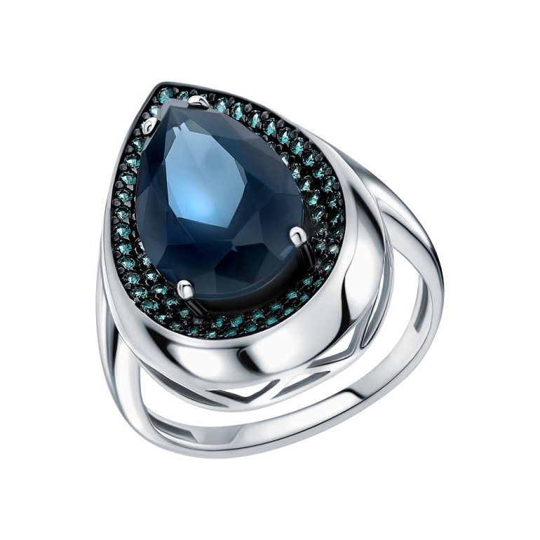 Серебряное кольцо с ситаллами 6903393Г.5