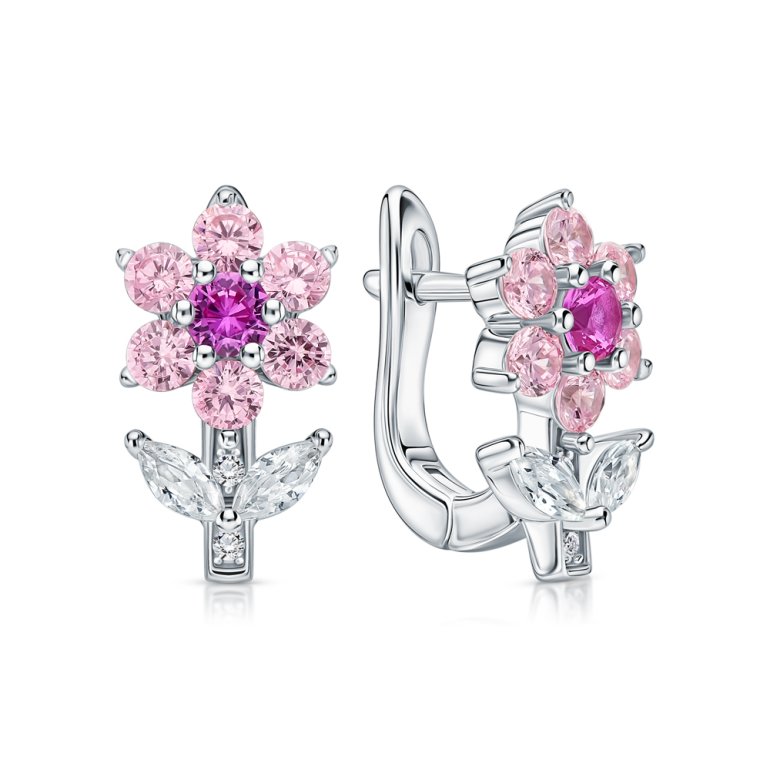 Серебряные серьги с фианитами